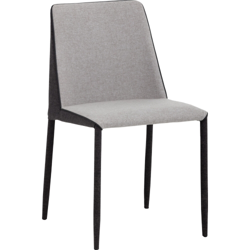 Renee Dining Chair in Grey & Dark Slate Fabric on Steel (Set of 2)